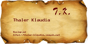 Thaler Klaudia névjegykártya