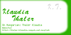 klaudia thaler business card